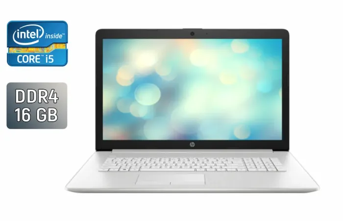 Ноутбук Б-клас HP 17-bya3672cl / 17.3" (1600x900) TN / Intel Core i5-1035G1 (4 (8) ядра по 1.0 - 3.6 GHz) / 16 GB DDR4 / 480 GB SSD / Intel UHD Graphics / WebCam / Windows 10 б/в - зображення 1