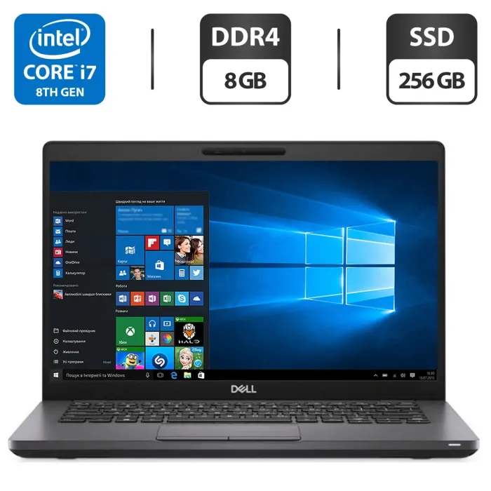 Ультрабук Б-класс Dell Latitude 5400 / 14" IPS / Core i7-8665U (4(8) ядра по 1.9-4.8GHz) / 8GB DDR4 / 256 GB SSD / UHD Graphics 620 / WebCam / HDMI б/в - зображення 1