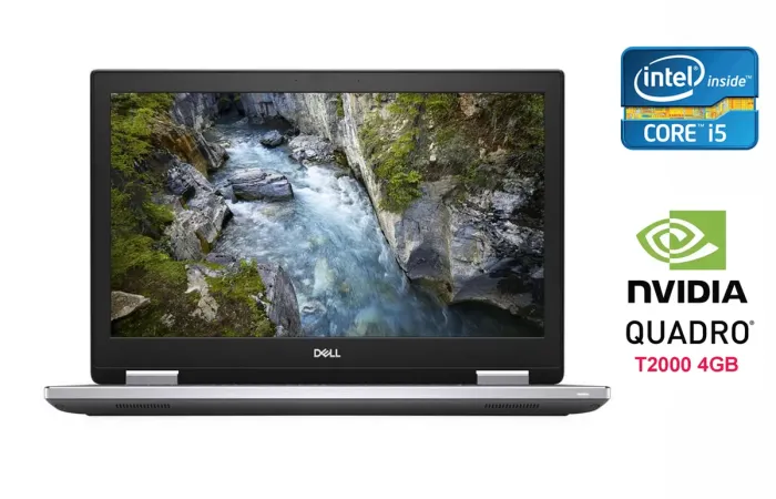 Мобільна робоча станція Б-клас Dell Precision 7540 / 15.6" (1920x1080) IPS / Intel Core i5-9400H (4 (8) ядра по 2.5 - 4.3 GHz) / 32 GB DDR4 / 480 GB SSD / nVidia Quadro T2000, 4 GB GDDR5, 128-bit / WebCam / Fingerprint / Windows 10 б/в - зображення 1