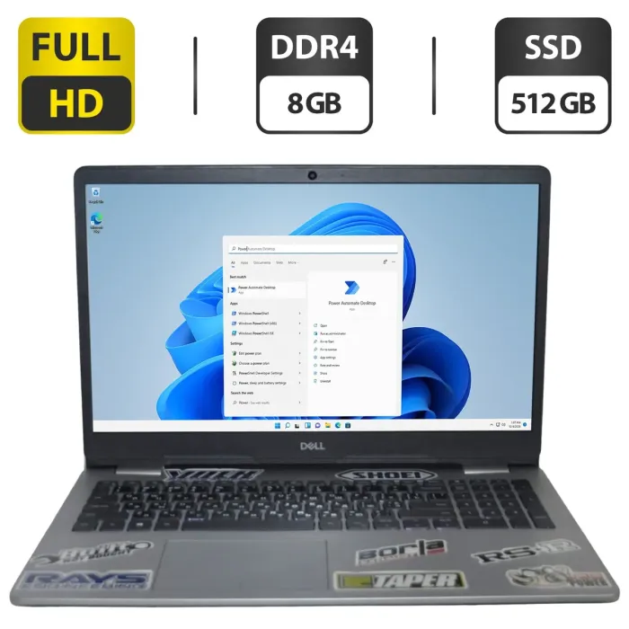 Ультрабук Б-клас Dell Inspiron 15 5593 / 15.6" (1920x1080) IPS / Intel Core i5-1035G1 (4 (8) ядер по 1.0 - 3.6 GHz) / 16 GB DDR4 / 512 GB SSD/ Intel UHD Graphics / WebCam / Windows 11 Pro б/в - зображення 1
