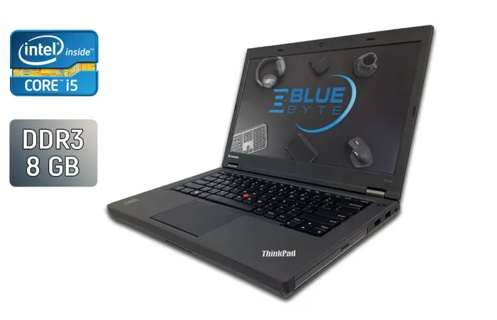 Ноутбук Б-клас Lenovo ThinkPad T440p / 14" (1366x768) TN / Intel Core i5-4200U (2 (4) ядра по 1.6 - 2.6 GHz) / 8 GB DDR3 / 240 GB SSD / Intel HD Graphics 4400 / WebCam / Windows 10 б/в - зображення 1