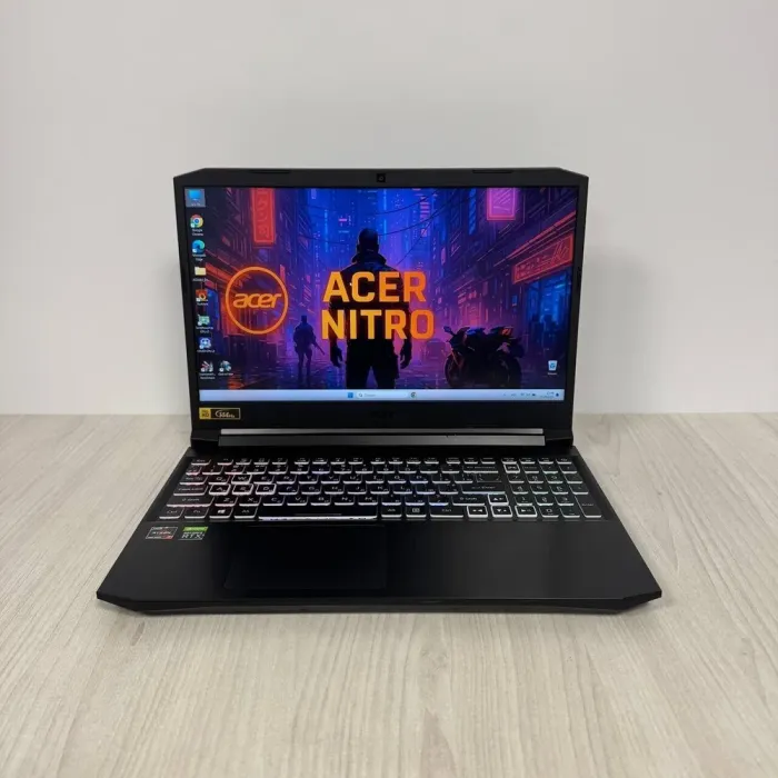 Ігровий ноутбук Б-класу Acer Nitro 5 AN515-45 / 15.6" (1920x1080) IPS / AMD Ryzen 7 5800H (8 (16) ядер по 3.2 - 4.4 GHz) / 16 GB DDR4 / 1000 GB SSD NVMe / nVidia GeForce RTX 3070, 8 GB GDDR6, 256-bit / WebCam б/в - зображення 2