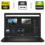 Робоча станція Dell Precision 3530 / 15.6" IPS / Core i7-8850H (6(12) ядер по 2.6-4.3 GHz) / 16GB DDR4 / 256GB SSD / Quadro P600, 4GB GDDR5, 128-bit / WebCam / HDMI б/в