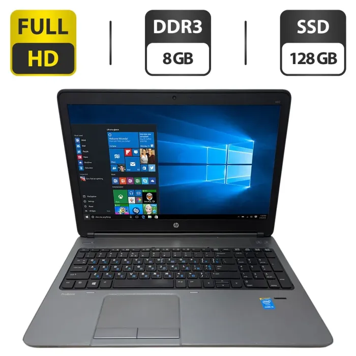 Ноутбук Б-клас HP ProBook 650 G1 / 15.6" (1920x1080) TN / Intel Core i5-4200M (2 (4) ядра по 2.5 - 3.1 GHz) / 8 GB DDR3 / 128 GB SSD / Intel HD Graphics 4600 / WebCam б/в - зображення 1