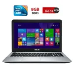 Ноутбук Б-клас Asus R556la / 15.6" (1366x768) TN / Intel Core i3-4030U (2 (4) ядра по 1.9 GHz) / 8 GB DDR3 / 500 GB HDD / Intel HD Graphics 4400 / WebCam / АКБ не працює б/в
