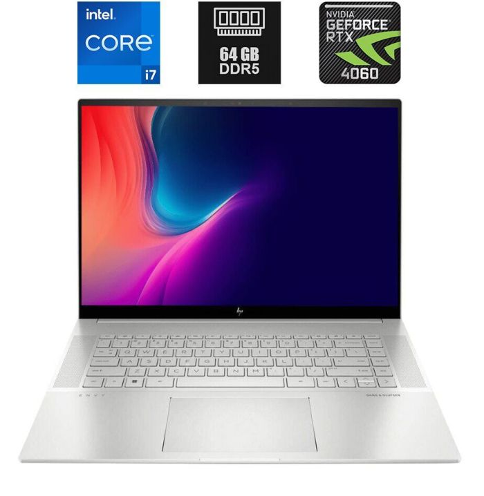 Ігровий ноутбук HP Envy 16-h1055cl / 16" (2560x1600) IPS Touch / Intel Core i7-13700H (14 (20) ядер по 2.4 - 5.0 GHz) / 64 GB DDR5 / 2000 GB SSD M.2 / nVidia GeForce RTX 4060, 8 GB GDDR6, 128-bit / WebCam / USB 3.2 / HDMI б/в - зображення 1