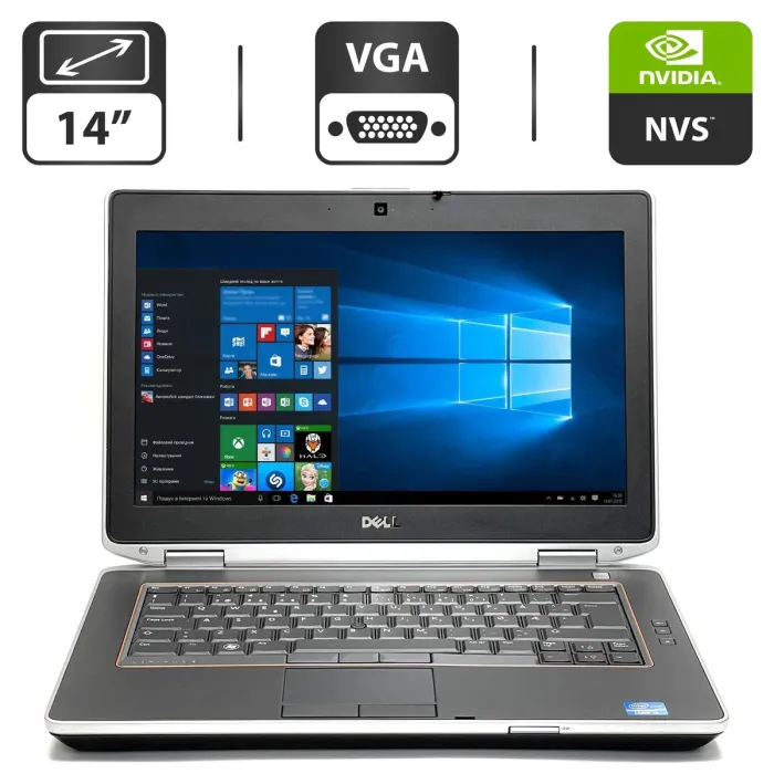 Ноутбук Dell Latitude E6420 / 14" TN / Core i5-2520M (2(4) ядра по 2.5-3.2 GHz) / 4GB DDR3 / 500GB HDD / NVS 4200M, 512MB GDDR3, 64-bit / WebCam / DVD-ROM / VGA / Посилена АКБ б/в - зображення 1