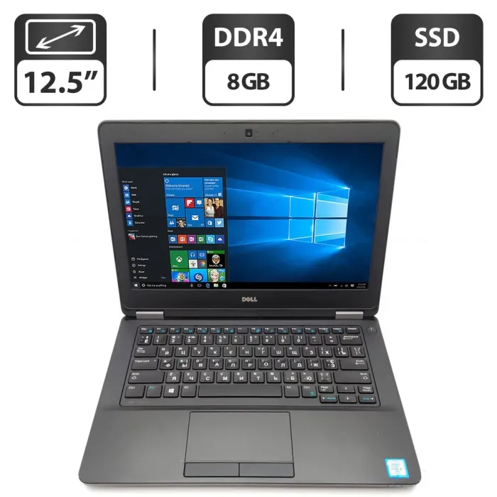 Нетбук Dell Latitude 12 E5270 / 12.5" (1366x768) TN / Intel Core i5-6300U (2 (4) ядра по 2.4 - 3.0 GHz) / 8 GB DDR4 / 120 GB SSD / Intel HD Graphics 520 / WebCam б/в - зображення 1