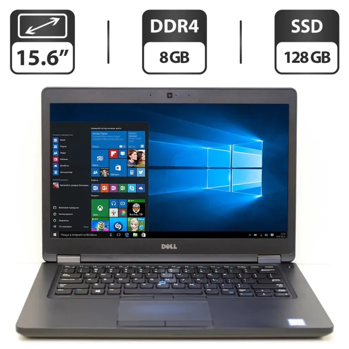 Ультрабук Б-класс Dell Latitude 5480 / 14" TN / Intel Core i5-7440HQ (4 ядра по 2.8-3.8 GHz) / 8GB DDR4 / 128GB SSD / HD Graphics 630 / WebCam / HDMI б/в - зображення 1