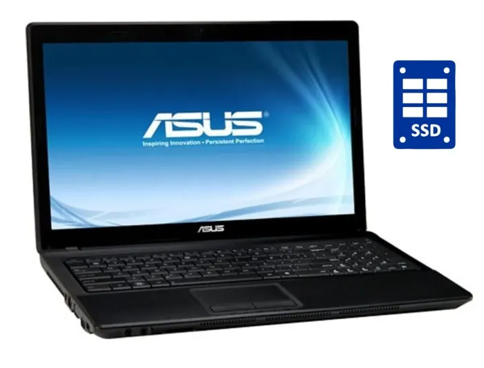 Ноутбук Б-клас Asus X54C / 15.6" (1366x768) TN / Intel Core i3-2330M (2 (4) ядра по 2.2 GHz) / 8 GB DDR3 / 128 GB SSD / Intel HD Graphics 3000 / WebCam / АКБ не тримає б/в - зображення 1