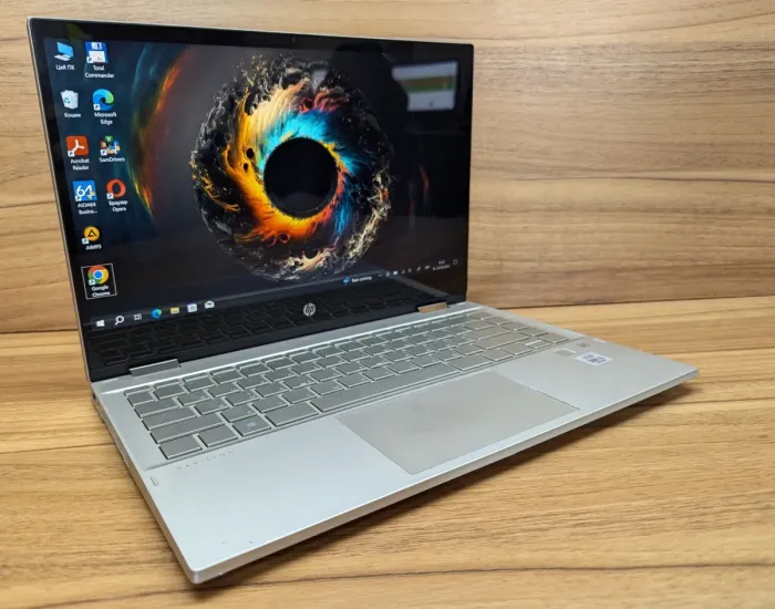 Ноутбук-трансформер Б-клас HP Pavilion x360m 14m-dw / 14" (1920x1080) IPS Touch / Intel Core i5-1035G1 (4 (8) ядра по 1.0 - 3.6 GHz) / 16 GB DDR4 / 480 GB SSD / Intel UHD Graphics / WebCam / TouchID / Windows 10 б/в - зображення 5