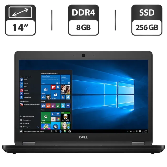 Ультрабук Dell Latitude 5490 / 14" (1366x768) TN / Intel Core i5-8350U (4 (8) ядра по 1.7 - 3.6 GHz) / 8 GB DDR4 / 256 GB SSD M.2 / Intel UHD Graphics 620 / WebCam б/в - зображення 1