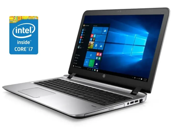 Ноутбук Б-клас HP ProBook 450 G3 / 15.6" (1920x1080) TN / Intel Core i7-6500U (2 (4) ядра по 2.5 - 3.1 GHz) / 8 GB DDR3 / 250 GB SSD / Intel HD Graphics 520 / WebCam / DVD-ROM б/в - зображення 1