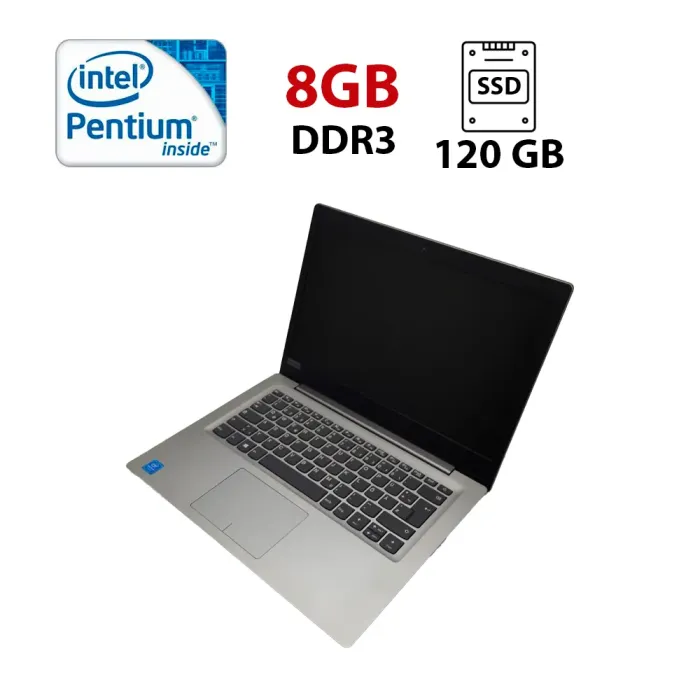 Нетбук Lenovo IdeaPad 120S / 11.6" (1366x768) TN / Intel Pentium N4200 (4 ядра по 1.1 - 2.5 GHz) / 8 GB DDR3 / 120 GB SSD / Intel HD Graphics / WebCam б/в - зображення 1