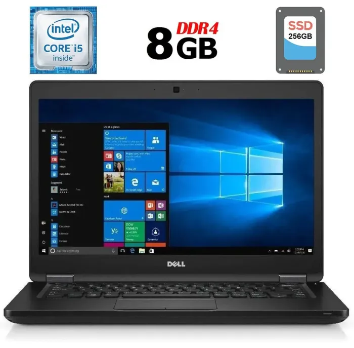 Ультрабук Dell E5480/14"IPS/Core i5-6300U 2(4)ядра 2.4-3.0GHz/8GB DDR4/256GB SSD/HD Graphics 520/ Webcam б/в - зображення 1