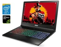 Ігровий ноутбук Б-клас MSI GS63VR 7RF Stealth Pro / 15.6" (1920x1080) TN / Intel Core i7-7700HQ (4 (8) ядра по 2.8 - 3.8 GHz) / 16 GB DDR4 / 256 GB SSD M.2 / nVidia GeForce GTX 1060, 6 GB GDDR5, 192-bit / WebCam б/в