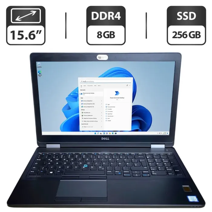Ноутбук Dell Latitude E5570 / 15.6" (1366x768) TN / Intel Core i5-6200U (2 (4) ядра по 2.3 - 2.8 GHz) / 8 GB DDR4 / 256 GB SSD / Intel HD Graphics 520 / WebCam б/в - зображення 1