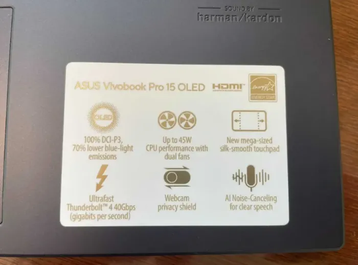 Ігровий ноутбук Asus Vivobook Pro 15 OLED K3500 / 15.6" (1920x1080) OLED / Intel Core i5-11300H (4 (8) ядра по 3.1 - 4.4 GHz) / 8 GB DDR4 / 512 GB SSD / nVidia GeForce GTX 1650, 4 GB GDDR5, 128-bit / WebCam б/в - зображення 6
