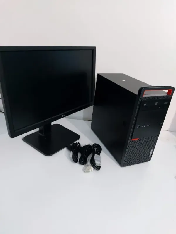 Комплект ПК: Lenovo ThinkCentre M800 Tower / Intel Core i3-6100 (2 (4) ядра по 3.7 GHz) / 16 GB DDR4 / 256 GB SSD + 500 GB HDD / nVidia Quadro K2200, 4 GB GDDR5, 128-bit + Монітор LG 24MB35PM-B / 24" (1920x1080) IPS / VGA  б/в - зображення 3