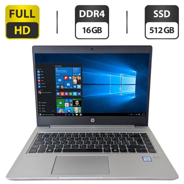 Ультрабук Б-клас HP ProBook 440 G6 / 14" (1920x1080) IPS / Intel Core i5-8265U (4 (8) ядра по 1.6 - 3.9 GHz) / 16 GB DDR4 / 512 GB SSD / Intel UHD Graphics / WebCam б/в - зображення 1