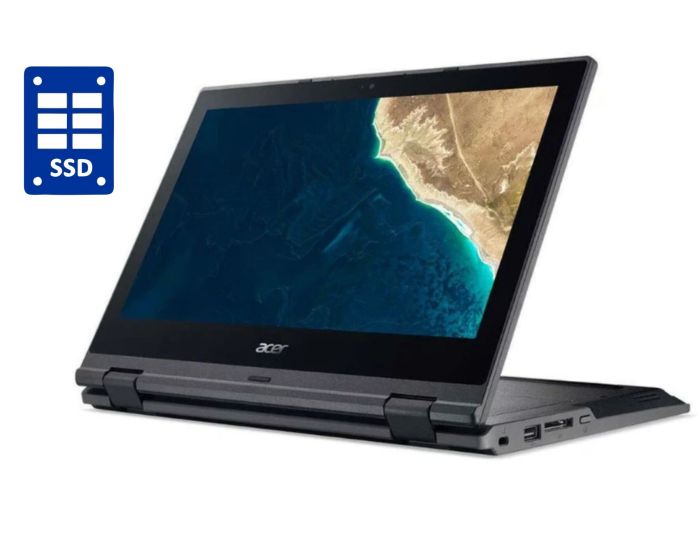 Нетбук-трансформер Б-класу Acer TravelMate Spin B118 / 11.6" (1366x768) IPS Touch / Intel Pentium Silver N5000 (4 ядра по 1.1 - 2.7 GHz) / 4 GB DDR4 / 128 GB SSD / Intel UHD Graphics 605 / WebCam / Win 10 Pro б/в - зображення 1