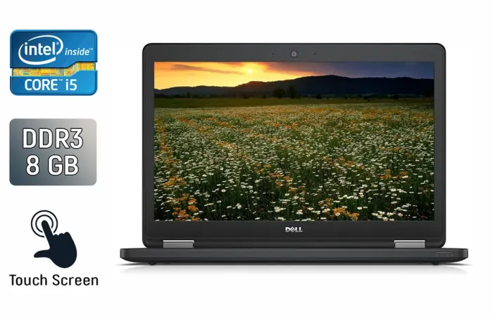 Ноутбук Dell Latitude E5550 / 15.6" (1366x768) TN Touch / Intel Core i5-5300U (2 (4) ядра по 2.3 - 2.9 GHz) / 8 GB DDR3 / 240 GB SSD / Intel HD Graphics 5500 / WebCam / Windows 10 б/в - зображення 1