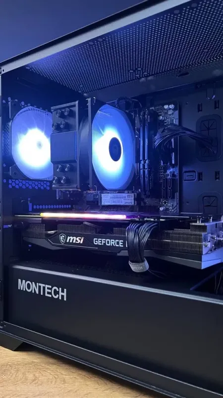 Збірка під замовлення: ігровий ПК Montech Air 100 ARGB Tower / AMD Ryzen 5 8400F (6 (12) ядер по 4.2 - 4.7 GHz) / 16 GB DDR5 / 512 GB SSD M.2 / nVidia GeForce RTX 3060 Ti, 8 GB GDDR6, 256-bit / 650W б/в - зображення 4