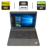 Ноутбук Lenovo ThinkPad E540 / 15.6" (1920x1080) TN / Intel Core i7-4600M (2 (4) ядра по 2.9 - 3.6 GHz) / 16 GB DDR3 / 240 GB SSD / nVidia GeForce GT 740M, 2 GB GDDR3, 64-bit / WebCam / DVD-ROM б/в