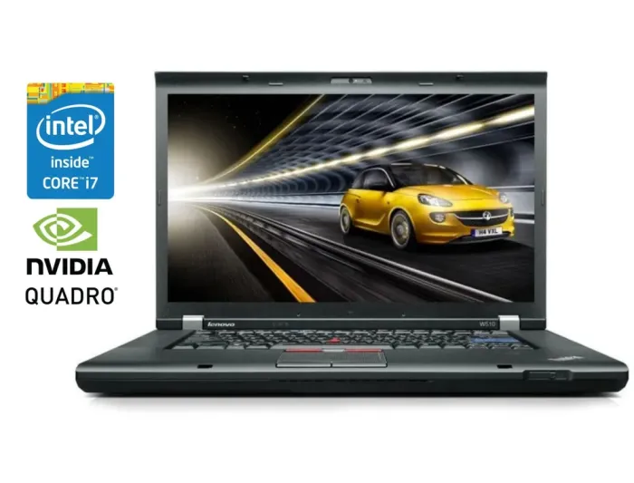 Мобільна робоча станція Б-клас Lenovo Thinkpad W510 / 15.6" (1920x1080) TN / Intel Core i7-820QM (4 (8) ядра по 1.73 - 3.06 GHz) / 8 GB DDR3 / 160 GB SSD / nVidia Quadro FX 880M, 1 GB GDDR3, 128-bit / WebCam / DVD-ROM б/в - зображення 1