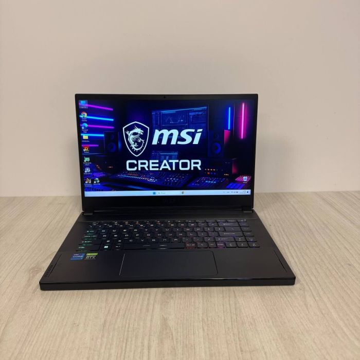 Ігровий ноутбук MSI Creator 15 A11UH / 15,6" (1920x1080) IPS / Intel Core i7-11800H (8 (16) ядер по 1,9 - 4,6 ГГц) / 16 ГБ DDR4 / 512 ГБ SSD / nVidia GeForce RTX 3080, 8 ГБ GDDR6, 256-біт / Веб-камера б/в - изображение 2