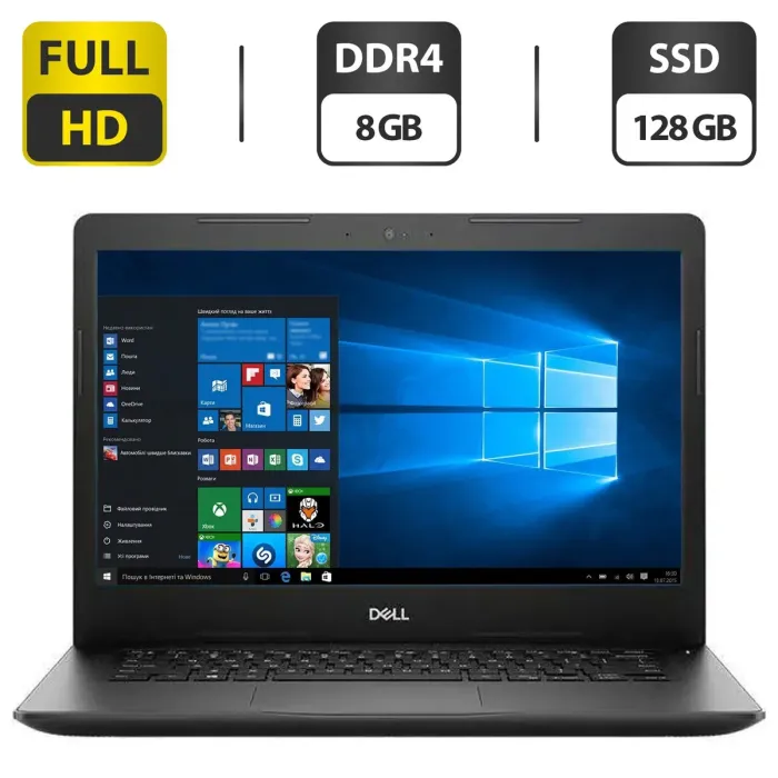 Ноутбук Б-клас Dell Latitude 3490 / 14" (1920x1080) IPS / Intel Core i3-7020U (2 (4) ядра по 2.3 GHz) / 8 GB DDR4 / 128 GB SSD / Intel UHD Graphics 620 / WebCam / HDMI б/в - зображення 1