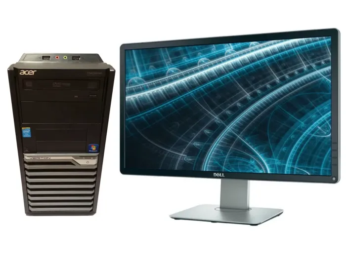 Комплект ПК Б-клас: Acer Veriton M4620G Tower / Intel Core i3-3220 (2 (4) ядра по 3.3 GHz) / 8 GB DDR3 / 500 GB HDD / Intel HD Graphics 2500 / DVD-RW + Монітор Dell P2314Ht / 23" (1920x1080) IPS / 1x DVI, 1x DP, 1x VGA, 4x USB 2.0 / VESA 100x100 б/в - зображення 1