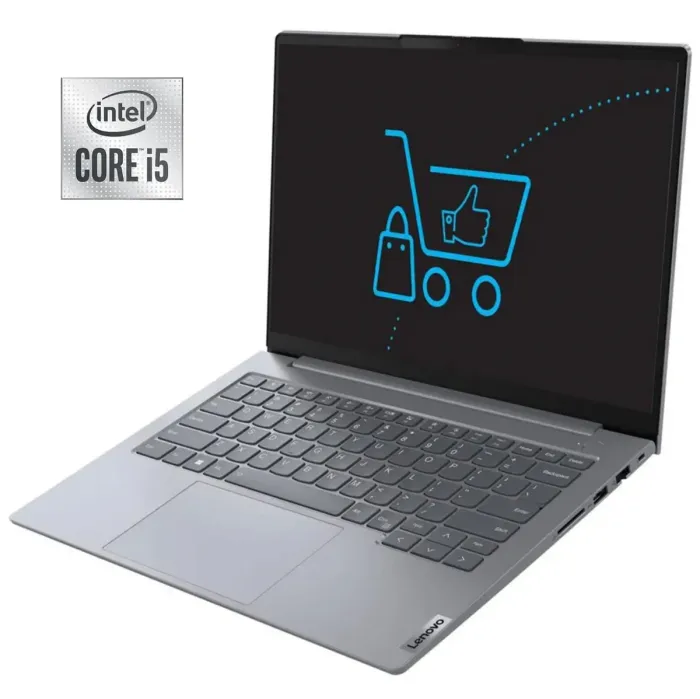 Ультрабук Б-клас Lenovo ThinkBook 14IIL / 14" (1920x1080) IPS / Intel Core i5-1035G1 (4 (8) ядра по 1.0 - 3.6 GHz) / 8 GB DDR4 / 128 GB SSD / Intel UHD Graphics / WebCam / Win 11 Pro б/в - зображення 1