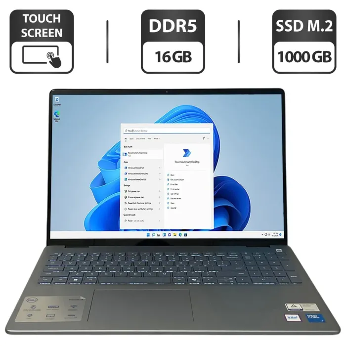 Ультрабук Dell Inspiron 16 5640 / 16" (1920x1200) IPS Touch / Intel Core Ultra 7 150U (10 (12) ядер по 1.2 - 5.4 GHz) / 16 GB DDR5 / 1000 GB SSD M.2 / Intel Graphics / WebCam б/в - зображення 1