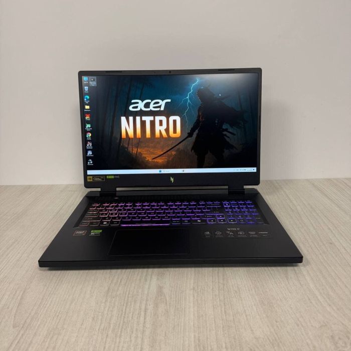 Ігровий ноутбук Acer Nitro 17 AN17-42 / 17,3" (1920x1200) IPS / AMD Ryzen 7 8845HS (8 (16) ядер по 3,8 - 5,1 ГГц) / 16 ГБ DDR5 / 512 ГБ SSD / nVidia GeForce RTX 4060, 8 ГБ GDDR6, 128-bit / WebCam б/в - изображение 2