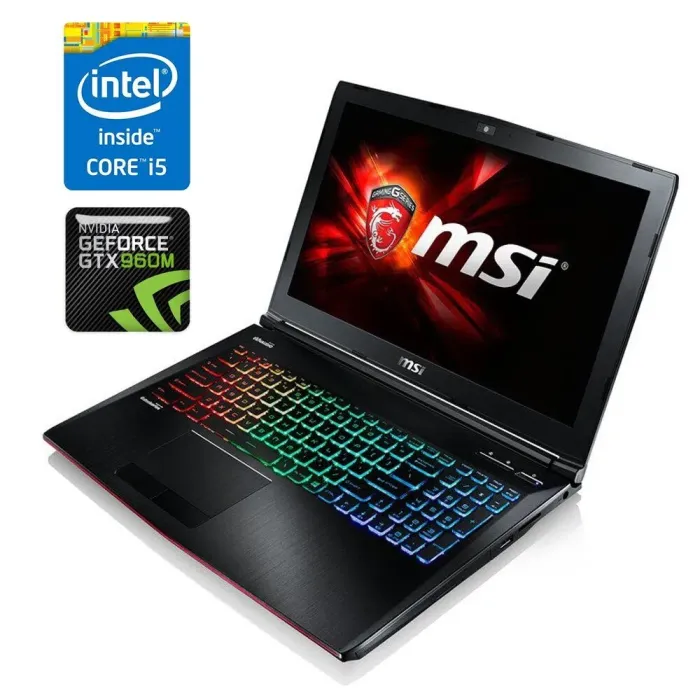 Ігровий ноутбук MSI Apache Pro GE62 6QC / 15.6" (1920x1080) TN / Intel Core i5-6300HQ (4 ядра по 2.3 - 3.2 GHz) / 16 GB DDR4 / 512 GB SSD / nVidia GeForce GTX 960M, 2 GB GDDR5, 128-bit / WebCam б/в - зображення 1