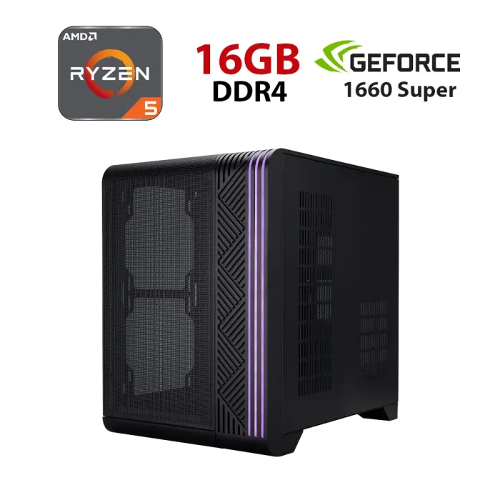 Ігровий ПК Forsage VT5 Black Tower / AMD Ryzen 5 5500 (6 (12) ядер по 3,6 - 4,2 ГГц) / 16 ГБ DDR4 / 480 ГБ SSD / nVidia GeForce GTX 1660 Super, 6 ГБ GDDR6, 192-біт - зображення 1