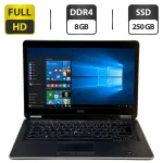 Ноутбук Б-клас Dell Latitude E7440 / 14" (1920x1080) IPS / Intel Core i7-4600U (2 (4) ядра по 2.1 - 3.3 GHz) / 8 GB DDR3 / 250 GB SSD / Intel HD Graphics 4400 / WebCam / Windows 10 Pro б/в