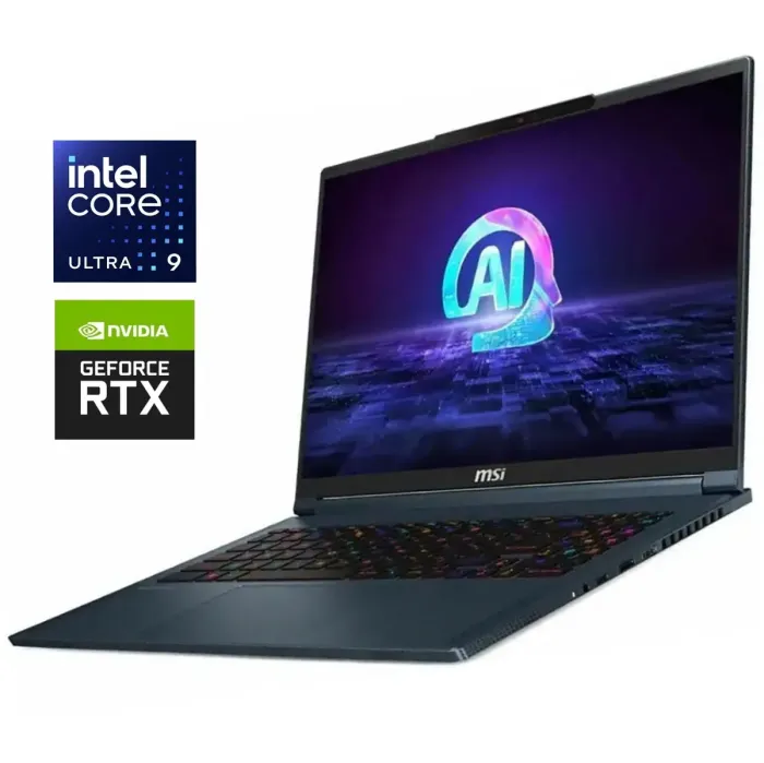 Ігровий ноутбук MSI Stealth 16 AI Studio A1VFG-073С / 18" (2560x1600) IPS / Intel Core Ultra 9 185H (16 (22) ядер по 1,8 - 5,1 ГГц) / 32 ГБ DDR5 / 1000 ГБ SSD M.2 / nVidia GeForce RTX 4060, 8 ГБ GDDR6, 128-біт / WebCam / Win 11 б/в - зображення 1