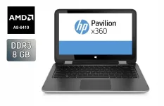 Ноутбук Б-клас HP Pavilion x360 13-a010nr / 13.3" (1366x768) TN / AMD A8-6410 (4 ядра по 2.4 GHz) / 8 GB DDR3 / 240 GB SSD / AMD Radeon R5 Graphics / WebCam / Windows 10 б/в