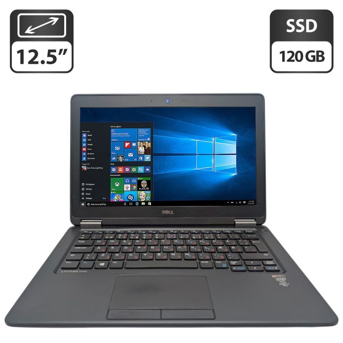 Нетбук Dell Latitude E7250 / 12,5" (1366x768) TN / Intel Core i7-5600U (2 (4) ядра по 2,6 - 3,2 ГГц) / 8 ГБ DDR3 / 120 ГБ SSD / Intel HD Graphics 5500 / Веб-камера / АКБ не тримає заряд б/в - зображення 1