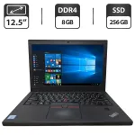 Нетбук Б-клас Lenovo ThinkPad X270 / 12.5" (1366x768) TN / Intel Core i5-6300U (2 (4) ядра по 2.4 - 3.0 GHz) / 8 GB DDR4 / 256 GB SSD / Intel HD Graphics 520 / WebCam / Два АКБ б/в