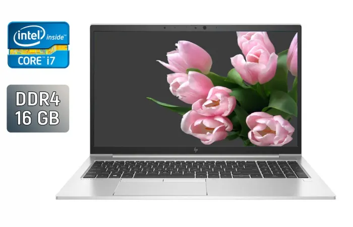 Ультрабук HP EliteBook 850 G7 / 15.6" (1920x1080) IPS / Intel Core i7-10610U (4 (8) ядра по 1.8 - 4.9 GHz) / 16 GB DDR4 / 480 GB SSD / Intel UHD Graphics / TouchID / WebCam / Windows 10 б/в - зображення 1
