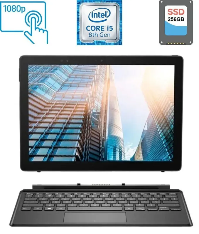 Планшет Dell Latitude 5290 2-in-1 / 12.3" (1920x1080) IPS Touch / Intel Core i5-8350U (4 (8) ядра по 1.7 - 3.6 GHz) / 8 GB DDR3 / 256 GB SSD / Intel UHD Graphics 620 / WebCam / USB 3.1 б/в - зображення 1