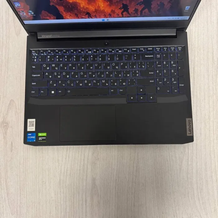 Ігровий ноутбук Б-класу Lenovo IdeaPad Gaming 3 15IHU6 / 15,6" (1920x1080) IPS / Intel Core i5-11320H (4 (8) ядра по 2,5 - 4,5 ГГц) / 8 ГБ DDR4 / 512 ГБ SSD NVMe / nVidia GeForce GTX 1650, 4 ГБ GDDR6, 128-біт / WebCam б/в - зображення 3