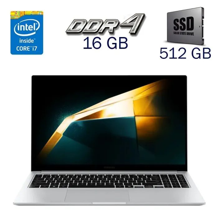 Ультрабук Samsung Galaxy Book4 / 15.6" (1920x1080) IPS / Intel Core 7 150U (10 (12) ядер по 4.0 - 5.4 GHz) / 16 GB DDR4 / 512 GB SSD / Intel Graphics / WebCam б/в - зображення 1