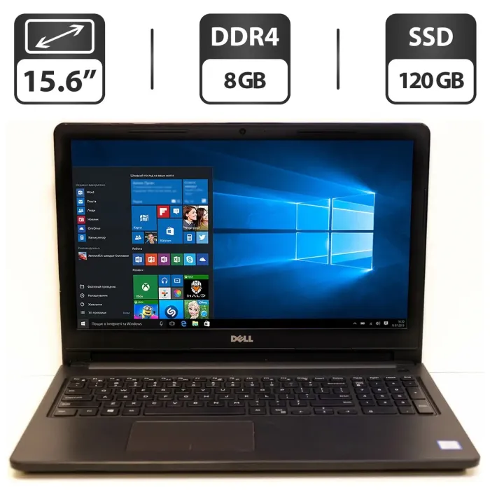 Ноутбук Б-класс Dell Inspiron 15 3567 / 15.6" TN / Intel Core i3-7020U (2(4) ядра по 2.3GHz) / 8GB DDR4 / 120GB SSD / HD Graphics 520 / WebCam / DVD-ROM / HDMI б/в - зображення 1