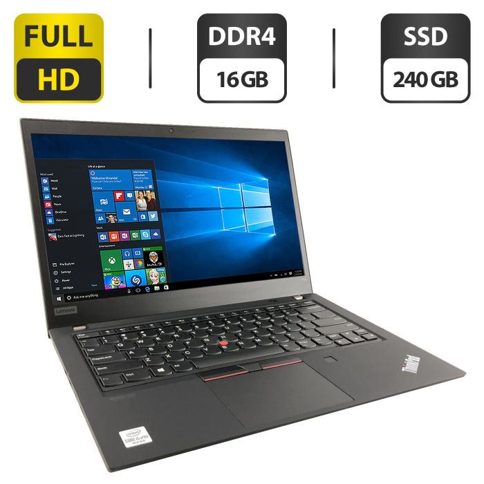 Ультрабук Lenovo ThinkPad T14s Gen1 / 14" (1920x1080) IPS / AMD Ryzen 5 Pro 4650U (6 (12) ядер по 2.1 - 4.0 GHz) / 16 GB DDR4 / 240 GB SSD M.2 / AMD Radeon Graphics / WebCam б/в - зображення 1