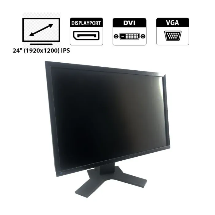 Монітор EIZO FlexScan EV2436W / 24" (1920x1200) IPS / 1x DP, 1x VGA, 1x DVI б/в - зображення 1