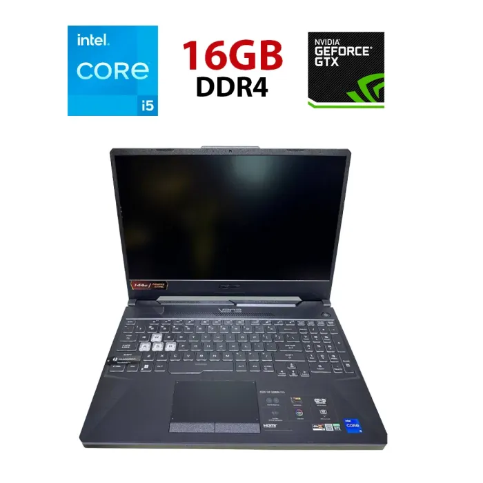 Ігровий ноутбук Asus TUF Gaming F15 FX506H / 15.6" (1920x1080) IPS / Intel Core i5-11400H (6 (12) ядер по 4.5 GHz) / 16 GB DDR4 / 512 GB SSD / nVidia GeForce RTX 3050 Ti, 4 GB GDDR6, 128-bit / WebCam б/в - зображення 1